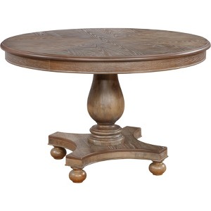 Olivia Round Dining Table Distressed Gray Wash - Powell Company, Brown