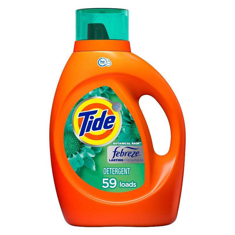 Tide Plus Febreze Freshness Botanical Rain HE Turbo Clean Liquid Laundry Detergent - 84 fl oz, 1 of 12