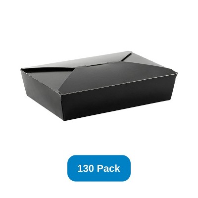 Inno-Pak 56 oz Paper Food Box Black #3 Size - Case of 130