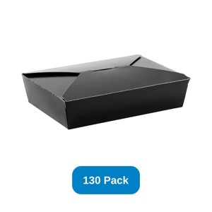 Inno-Pak 56 oz Paper Food Box Black #3 Size - Case of 130 - 1 of 3