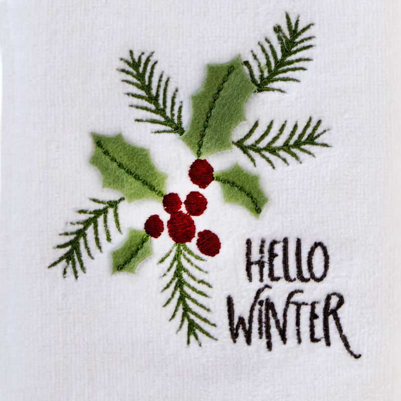 2pc Hello Winter Holly Hand Towel Set - SKL Home, 2 of 9