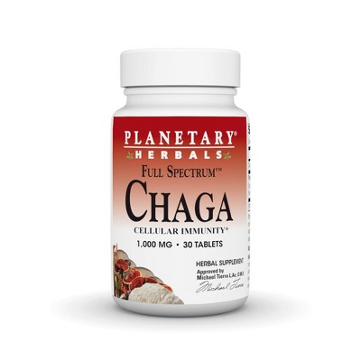 Chaga 1000mg Full Spectrum by Planetary Herbals  -  30 Tablet