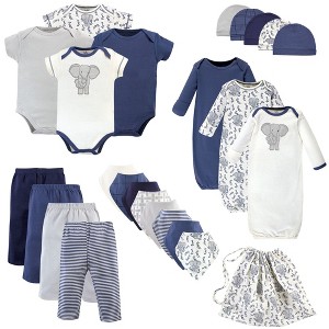 Touched by Nature Baby Boy Organic Cotton Layette Set and Giftset, Elephant, 0-6 Months - 1 of 2
