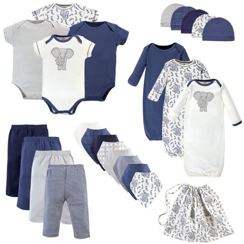 Touched By Nature Baby Boy Organic Cotton Layette Set And Giftset Elephant 0 6 Months Target