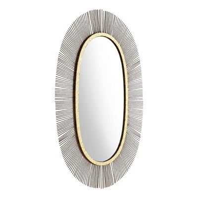 Josie Oval Decorative Wall Mirror Black/Gold - ZM Home