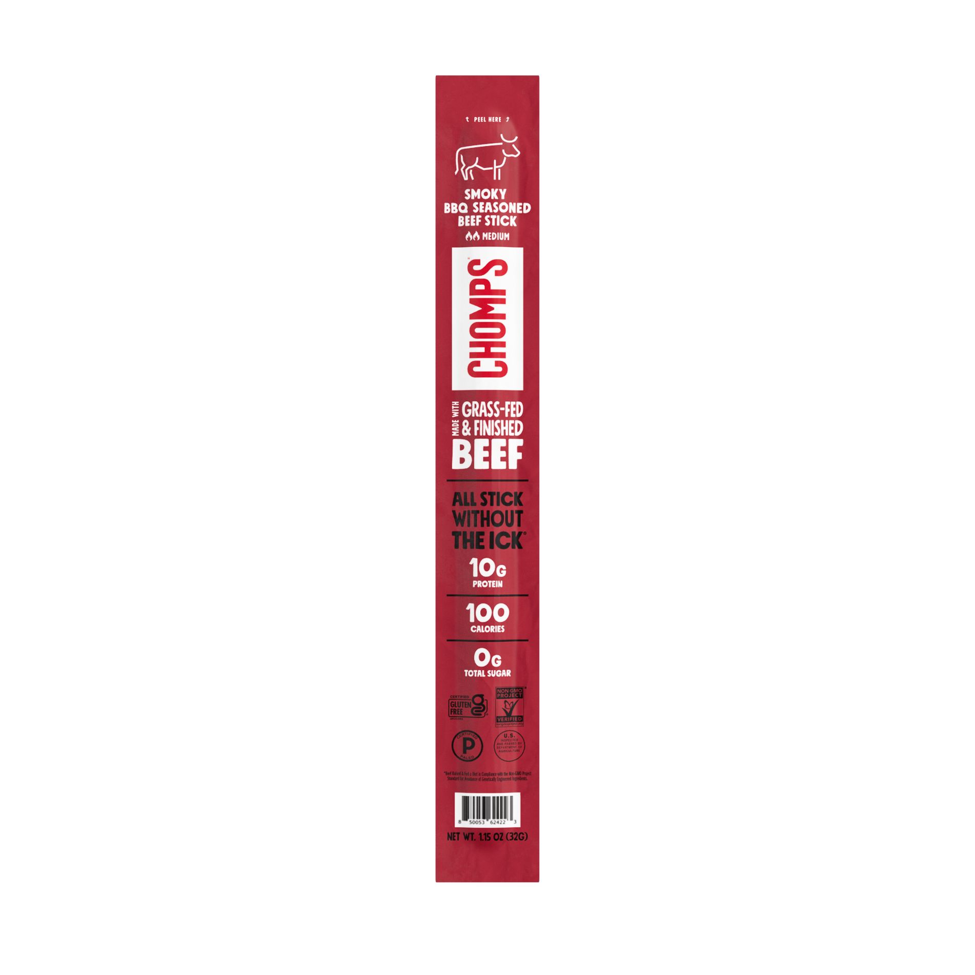 Chomps Snack Sticks Smoky BBQ Beef Meat Stick - 1.15oz