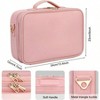 13.8” Large Travel Makeup Train Case, Cosmetic Organizer with Brush Holder, Adjustable Dividers & Shoulder Strap (Pink) pink Standard - 4 of 4