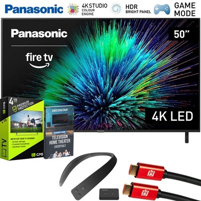 Panasonic W70 Series 50 inch LED 4K UHD Smart Fire TV + WN10 Neck Speaker Bundle