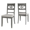 ChaletPosh Wooden Dining Chair With Warm Grey Cover (Set of 2) - 3 of 4