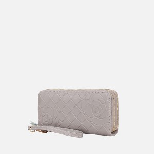 MKF Collection Honey Genuine Leather Quilted Flower-Embossed Women’s Wristlet Wallet by Mia K - 1 of 4