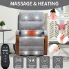Electric Lift and Recline Chair for Elderly, Chenille Recliner Armchair with Heat and Massage, Wood Armrests and Heavy Duty Motion Mechanism - Koiai - 3 of 4
