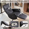 AMERLIFE Leather Power Swivel Recliner Chair, Zero Gravity Electric Reclining Sofa with Footrest,  270° Swivel Single Chair (Black) - 3 of 4