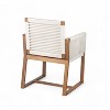 Outdoor Dining Chairs Set of 2, Acacia Wood Patio Armchair with Rope Design Back and Arms and Washable Cushion - 4 of 4