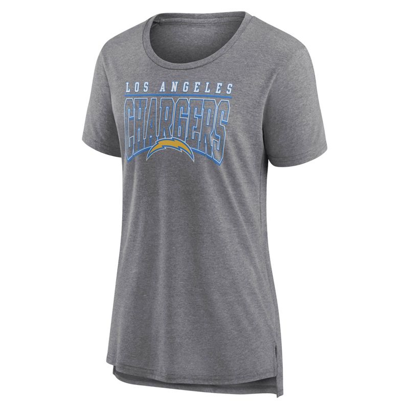NFL Los Angeles Chargers Women&#39;s Champ Caliber Heather Short Sleeve Scoop Neck Triblend T-Shirt, 2 of 4