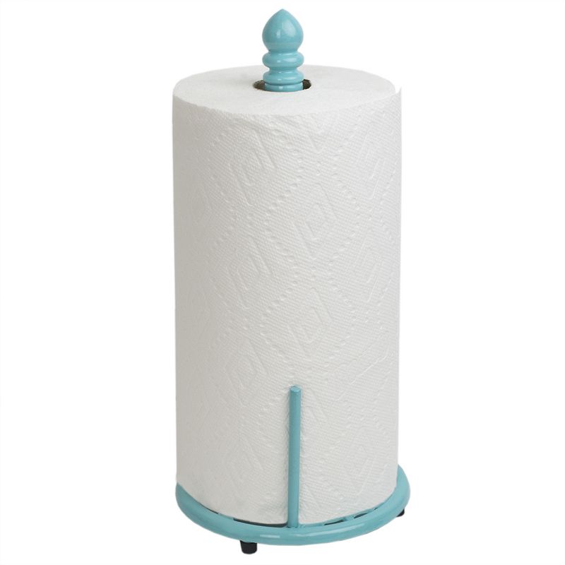 Home Basics Lattice Collection Cast Iron Paper Towel Holder, Turquoise, 2 of 5