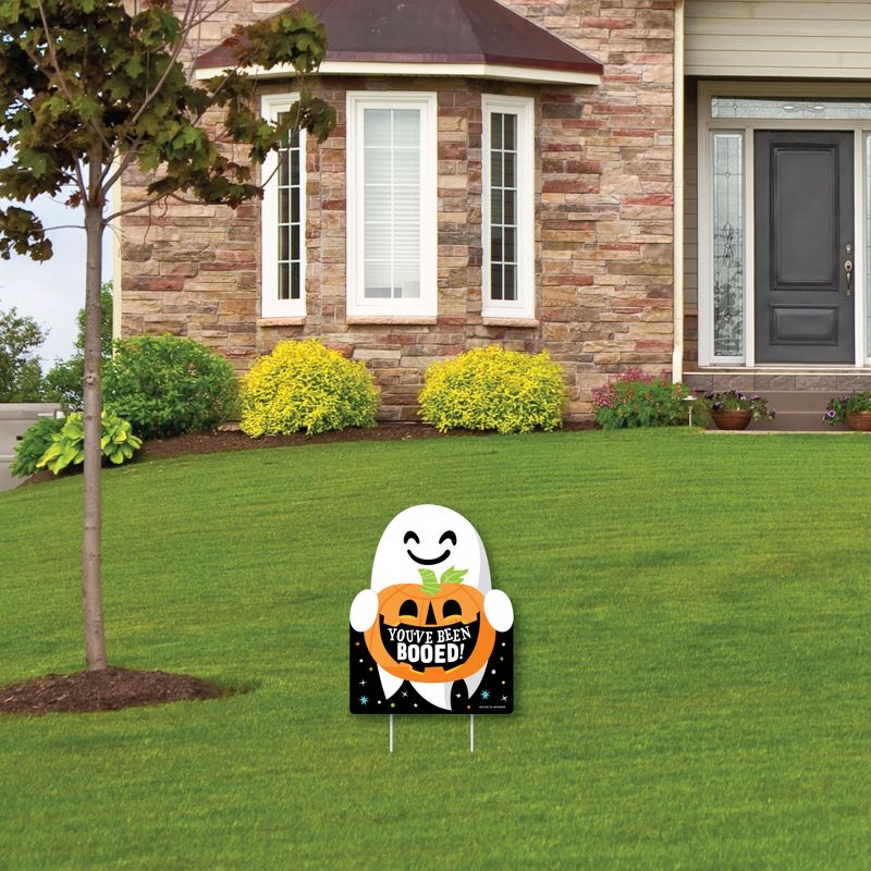 Big Dot of Happiness You've Been Booed - Outdoor Lawn Sign - Ghost Halloween Party Yard Sign - 1 Piece, 3 of 9