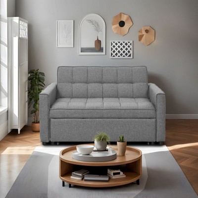 NicBex 53.35 Inch Pull-Out Sofa Bed with Side Pockets for Living Room,Apartment,Office,Gray