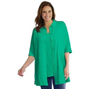 Woman Within Knit Shirt With Free Tank - 1 of 4