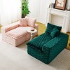 120" Color-Block Turtle Velvet Sofa with Ergonomic Backrests, High-Density Sponge Cushions, and 400lbs Weight Capacity - 4 of 4