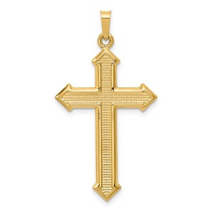 Black Bow Jewelry 14k Yellow, White or Two Tone Gold Passion Cross Pendant, 20 x 39mm - 1 of 4