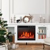 R.W.FLAME 58" Electric Fireplace with Wood Mantel: Pearl Freestanding Unit with Logs & Remote, TV Stand Heater, Adjustable LED Flame, 750W/1500W - 2 of 3