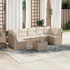 vidaXL Garden Sofa Set Beige PE Rattan Compact to Large Modular Set - 2 of 4
