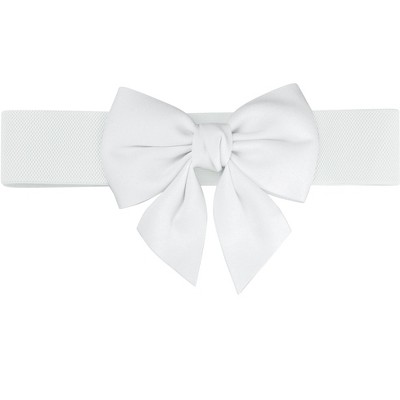 Elerevyo Women's Dress Elastic Waistband Versatile Belts Wide Bow Tie Belt