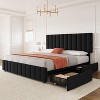 Bed Frame with 4 Storage Drawers, Adjustable Height Headboard, No Box Spring Needed - 2 of 4