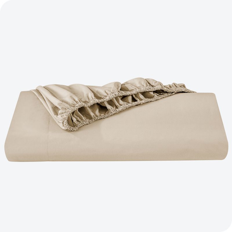 300 Thread Count Organic Cotton Percale Fitted Sheet by Bare Home, 4 of 6