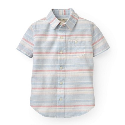 Hope & Henry Boys' Linen Short Sleeve Button Down Shirt, Kids : Target