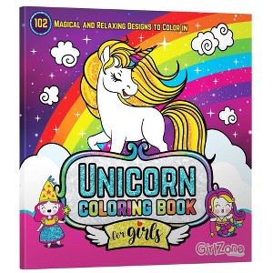 GirlZone GirlZone Unicorn Coloring Book for Girls and Kids, 102 Magical Cute Fun Designs - 1 of 4