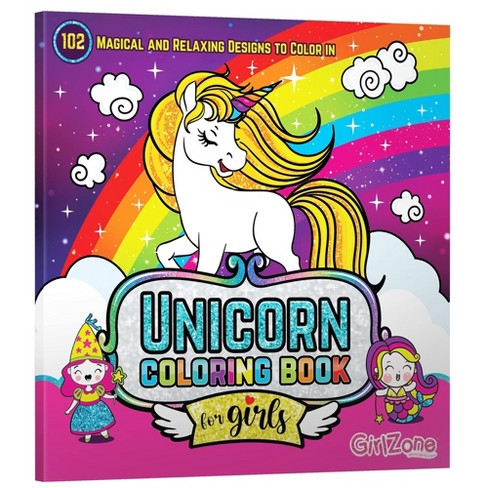 GirlZone GirlZone Unicorn Coloring Book for Girls and Kids, 102 Magical Cute Fun Designs - image 1 of 4