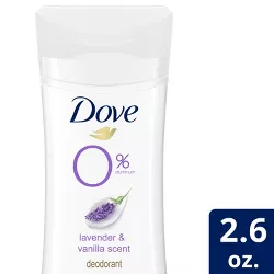 Dove Beauty 0% Aluminum Lavender & Vanilla Deodorant Stick - 2.6oz