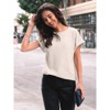 Women's 2025 Summer Tunic Top Short Sleeve Crew Neck Business Casual Blouse Regular Fit Shirts - 3 of 4