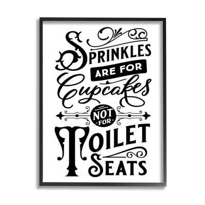 Stupell Industries Funny Bathroom Toilet Seat Framed Giclee Art