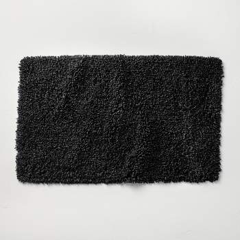 2pk Quick Dry Bath Rug Set Washed Black - Threshold