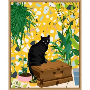 Amanti Art Urban Jungle Cat by Uma Gokhale Framed Canvas Wall Art - 1 of 4