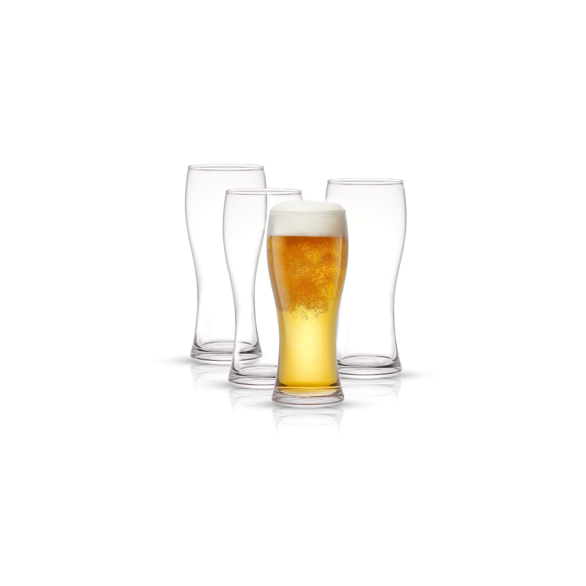 JoyJolt Callen Beer Glasses - Set of 4 - Pint Glass Capacity Pilsner Beer Glass - 15.5oz