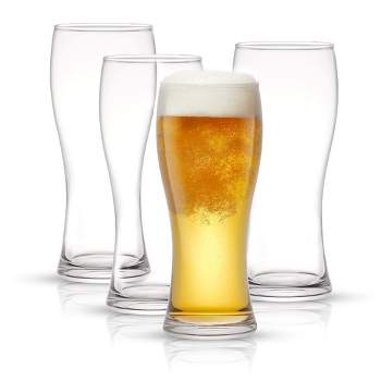 JoyJolt Callen Beer Glasses - Set of 4 - Pint Glass Capacity Pilsner Beer Glass  - 15.5oz