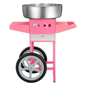 VEVOR Electric Cotton Candy Machine with Cart, 1000W Commercial Candy Floss Maker with 20.5 in Stainless Steel Bowl, Sugar Scoop, and Drawer, Pink - 1 of 4