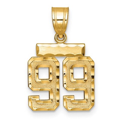 Black Bow Jewelry 14k Yellow Gold, Varsity Collection, Small D/C Pendant Number 99