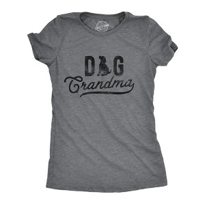 Womens Dog Grandma T Shirt Cute Pet Puppy Animal Lover Graphic Tee For Grandfather - Crazy Dog Women's T Shirt - 1 of 4