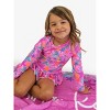 RuffleButts Girls UPF50+ Sun Protected Scallop Hem Long Sleeve Rash Guard Bikini - 4 of 4