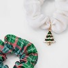 Christmas Plaid and Charm Hair Twister 2pc Set - Green/White/Red - 3 of 3