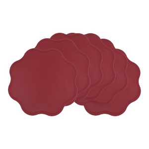 REGALWOVEN Faux Leather Washable Wipeable Placemats 15" x 15" 6 Pcs - 1 of 4