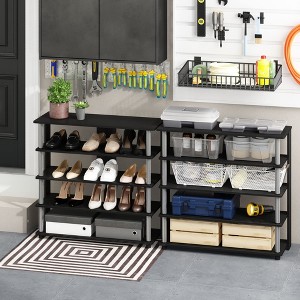Furinno Entryway Freestanding Shoe Rack 5-Tier Large Shoe Storage Organizer W/Stainless Steel Tubes for 16-20 Pairs,Americano - 1 of 4