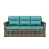 WestinTrends 6-Piece PE Rattan Wicker Outdoor Patio Conversation Sofa Set - 3 of 4
