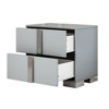 PAGED High Gloss Night Stand Modern Bedside Table Wooden Nightstand with 2 Storage Drawers for Bedroom - 3 of 4