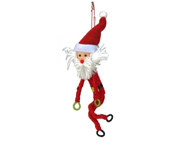 Gallerie 9" Wrap it Up Posable Santa Claus Christmas Ornament - Red/White