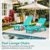 Patio Chaise Lounge Chair Outdoor, HDPS Material, Outdoor Pool Lounge Chairs with 5-Position Backrest, with Wheels for Outside, Poolside, Beach - 2 of 4